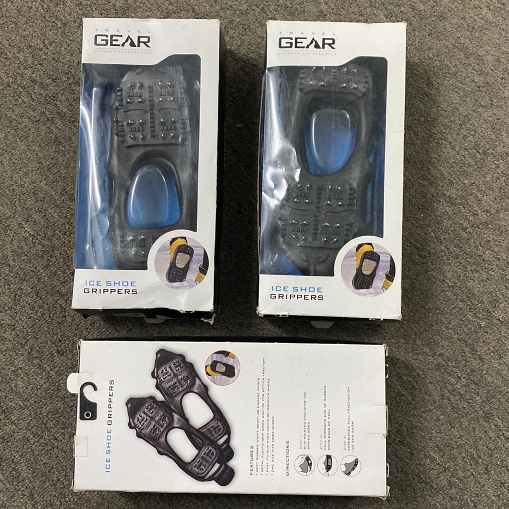 3 x Ice Shoe Grippers sets/pairs by Travel Gear